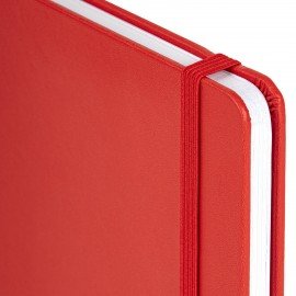 Блокнот А5 138x213мм BRAUBERG Basic, под кожу, 80л, клетка, красный, 116228