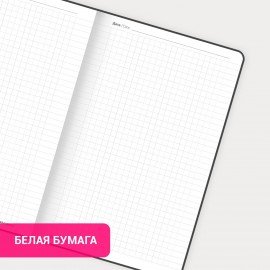 Блокнот А5 138x213мм BRAUBERG Basic, под кожу, 80л, клетка, синий, 116229