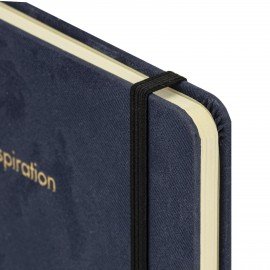 Блокнот А5 138x213мм BRAUBERG Velvet, резинка, держатель, 80л, клетка, синий, 116239