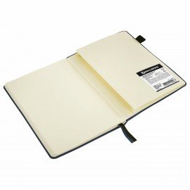 Блокнот А5 138x213мм BRAUBERG Velvet, резинка, держатель, 80л, клетка, синий, 116239