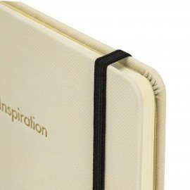 Блокнот А5 138x213 мм BRAUBERG Velvet, резинка, держатель, 80 л., клетка, бежевый, 116240