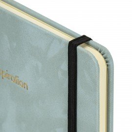 Блокнот А5 138x213мм BRAUBERG Velvet, резинка, держатель, 80л, клетка, серо-голубой, 116241