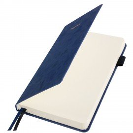 Ежедневник недатированный А5 138x213мм BRAUBERG Velvet, резинка, держатель, 160л, синий, 116243