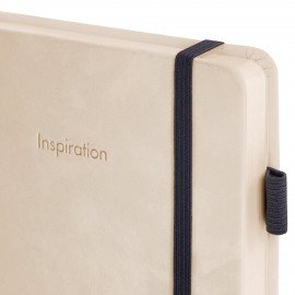 Ежедневник недатированный А5 138x213мм BRAUBERG Velvet, резинка, держатель, 160л, бежевый, 116244