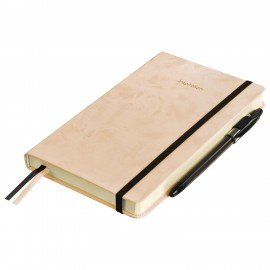 Ежедневник недатированный А5 138x213мм BRAUBERG Velvet, резинка, держатель, 160л, розовый, 116246