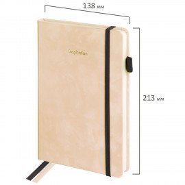 Ежедневник недатированный А5 138x213мм BRAUBERG Velvet, резинка, держатель, 160л, розовый, 116246