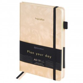 Ежедневник недатированный А5 138x213мм BRAUBERG Velvet, резинка, держатель, 160л, розовый, 116246