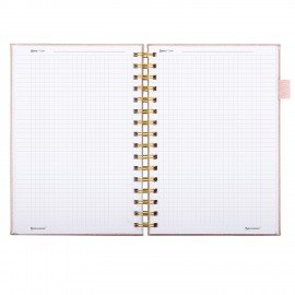 Бизнес-тетрадь на гребне А5 148х216мм BRAUBERG Calipso под кожу, резинка, клетка, 80л, розовая, 116251