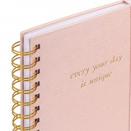 Бизнес-тетрадь на гребне А5 148х216мм BRAUBERG Calipso под кожу, резинка, клетка, 80л, розовая, 116251