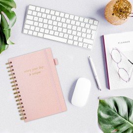 Бизнес-тетрадь на гребне А5 148х216мм BRAUBERG Calipso под кожу, резинка, клетка, 80л, розовая, 116251