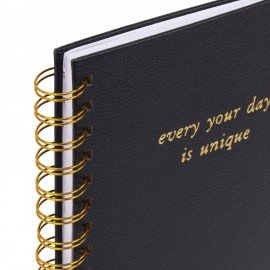 Бизнес-тетрадь на гребне А5 148х216мм BRAUBERG Calipso под кожу, резинка, клетка, 80л, черная, 116252