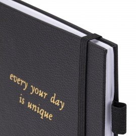 Бизнес-тетрадь на гребне А5 148х216мм BRAUBERG Calipso под кожу, резинка, клетка, 80л, черная, 116252