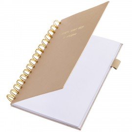 Бизнес-тетрадь на гребне А5 148х216мм BRAUBERG Calipso под кожу, резинка, клетка, 80л, бежевый, 116254