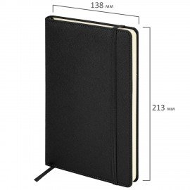 Ежедневник недатированный А5 138х213мм BRAUBERG Base, под кожу, 160л, черный, 116255