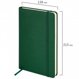 Ежедневник недатированный А5 138х213мм BRAUBERG Base, под кожу, 160л, темно-зеленый, 116257