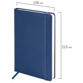 Ежедневник недатированный А5 138х213мм BRAUBERG Base, под кожу, 160л, синий, 116258