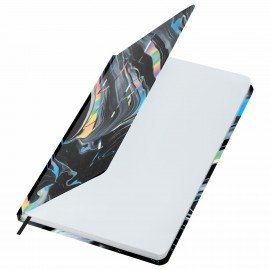 Ежедневник недатированный с резинкой А5 145х203мм, BRAUBERG, твердый, 128л, Waves, 116283