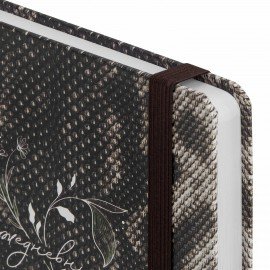 Ежедневник недатированный с резинкой А5 145х203мм, BRAUBERG, твердый, 128л, Snake print, 116286