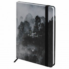 Ежедневник недатированный с резинкой А5 145х203мм, BRAUBERG, твердый, 128л, Forest, 116287