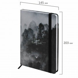Ежедневник недатированный с резинкой А5 145х203мм, BRAUBERG, твердый, 128л, Forest, 116287