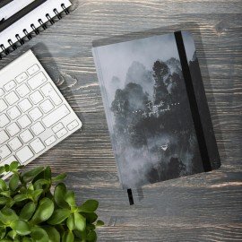 Ежедневник недатированный с резинкой А5 145х203мм, BRAUBERG, твердый, 128л, Forest, 116287