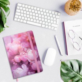 Ежедневник недатированный с резинкой А5 145х203мм, BRAUBERG, твердый, 128л, Peony, 116290