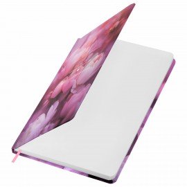 Ежедневник недатированный с резинкой А5 145х203мм, BRAUBERG, твердый, 128л, Peony, 116290