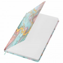 Ежедневник недатированный с резинкой А5 145х203мм BRAUBERG твердый, фольга,128л, Marble stone,116292