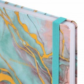 Ежедневник недатированный с резинкой А5 145х203мм BRAUBERG твердый, фольга,128л, Marble stone,116292