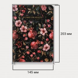 Ежедневник недатированный с резинкой А5 145х203мм, BRAUBERG, твердый, фольга, 128л, Flower, 116293