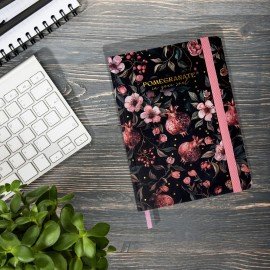 Ежедневник недатированный с резинкой А5 145х203мм, BRAUBERG, твердый, фольга, 128л, Flower, 116293