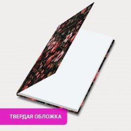 Ежедневник недатированный с резинкой А5 145х203мм, BRAUBERG, твердый, фольга, 128л, Flower, 116293