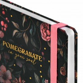 Ежедневник недатированный с резинкой А5 145х203мм, BRAUBERG, твердый, фольга, 128л, Flower, 116293