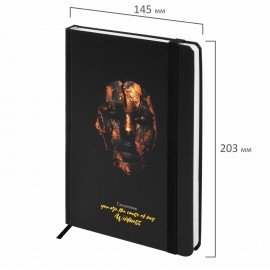 Ежедневник недатированный с резинкой А5 145х203мм, BRAUBERG, твердый, фольга, 128л, Face, 116296