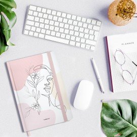 Ежедневник недатированный с резинкой А5 145х203мм, BRAUBERG, твердый, фольга, 128л, Figure, 116297