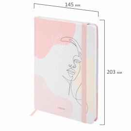 Ежедневник недатированный с резинкой А5 145х203мм, BRAUBERG, твердый, фольга, 128л, Figure, 116297