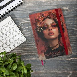 Ежедневник недатированный с резинкой А5 145х203мм, BRAUBERG, твердый, фольга, 128л, Red vibe, 116298