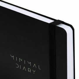 Ежедневник недатированный с резинкой А5 145х203мм, BRAUBERG, твердый, черный, 160л, Minimal, 116299