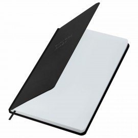 Ежедневник недатированный с резинкой А5 145х203мм, BRAUBERG, твердый, черный, 160л, Minimal, 116299