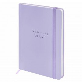 Ежедневник недатированный с резинкой А5 145х203мм BRAUBERG, твердый, сиреневый, 160л, Minimal, 116300
