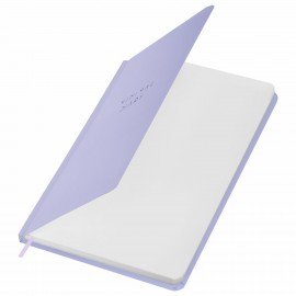 Ежедневник недатированный с резинкой А5 145х203мм BRAUBERG, твердый, сиреневый, 160л, Minimal, 116300