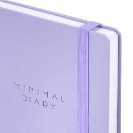Ежедневник недатированный с резинкой А5 145х203мм BRAUBERG, твердый, сиреневый, 160л, Minimal, 116300