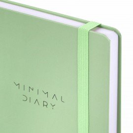 Ежедневник недатированный с резинкой А5 145х203мм, BRAUBERG, твердый, зеленый, 160л, Minimal, 116303