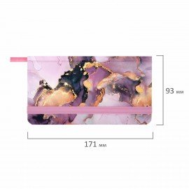 Еженедельник недатированный с резинкой 171х93мм, BRAUBERG, твердый, 64л, Marble stone, 116307