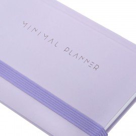 Еженедельник недатированный с резинкой 171х93мм BRAUBERG, твердый, сиреневый, 64л, Minimal, 116308
