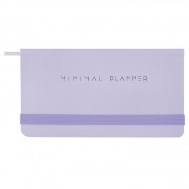 Еженедельник недатированный с резинкой 171х93мм BRAUBERG, твердый, сиреневый, 64л, Minimal, 116308