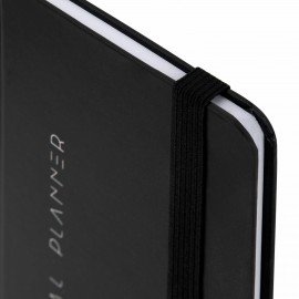 Еженедельник недатированный с резинкой 171х93мм, BRAUBERG, твердый, черный, 64л, Minimal, 116309