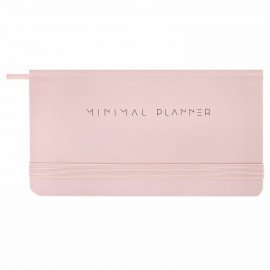 Еженедельник недатированный с резинкой 171х93мм, BRAUBERG, твердый, розовый, 64л, Minimal, 116310