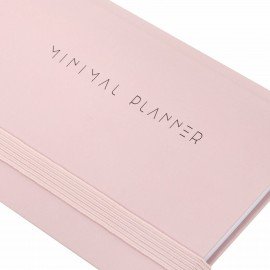Еженедельник недатированный с резинкой 171х93мм, BRAUBERG, твердый, розовый, 64л, Minimal, 116310