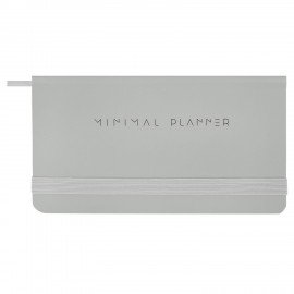 Еженедельник недатированный с резинкой 171х93мм, BRAUBERG, твердый, серый, 64л, Minimal, 116311